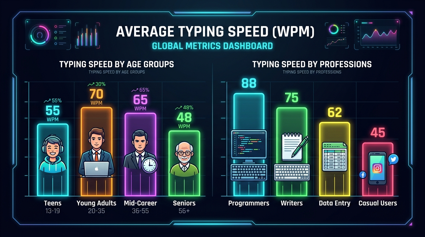 Average Typing Speed by Age, Gender & Profession: 2026 Benchmark Study